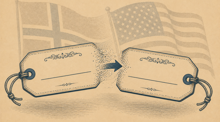 Illustration of a Norwegian immigrant name and identity changing over generations