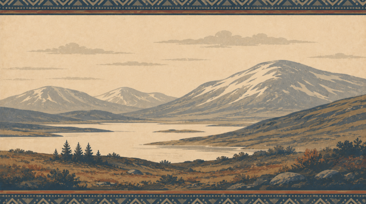 Illustration representing the northern Sápmi region and Sami heritage